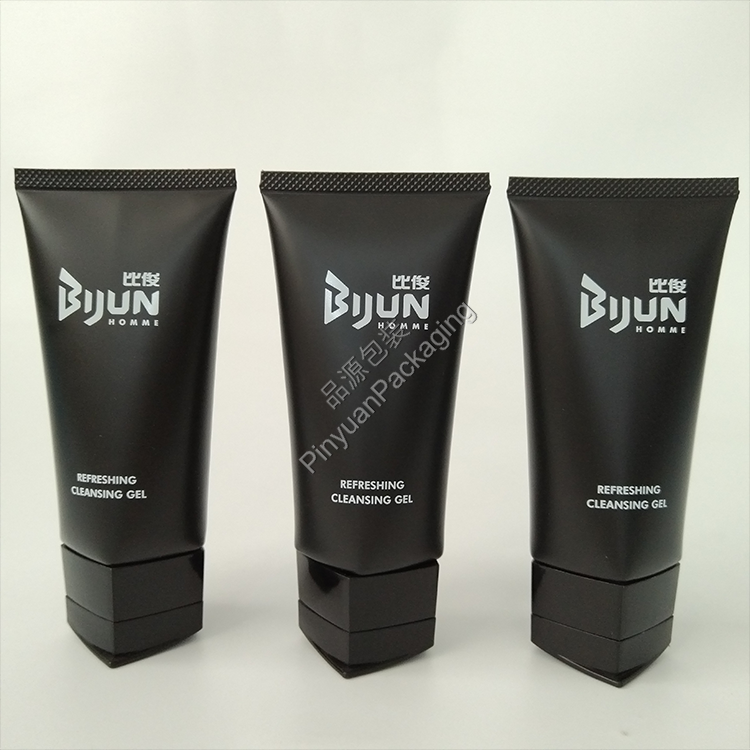 D45 120g Cleansing Gel Black PE Cosmetic Tube with Pentagonal Flip-top Cap