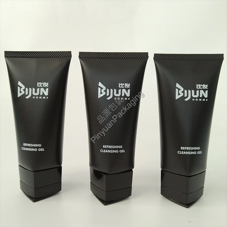 D45 120g Cleansing Gel Black PE Cosmetic Tube with Pentagonal Flip-top Cap