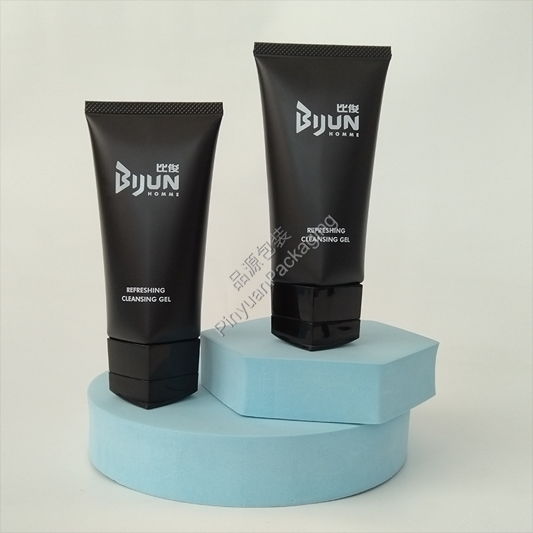 D45 120g Cleansing Gel Black PE Cosmetic Tube with Pentagonal Flip-top Cap