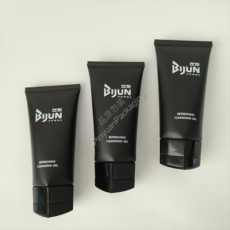 D45 120g Cleansing Gel Black PE Cosmetic Tube with Pentagonal Flip-top Cap