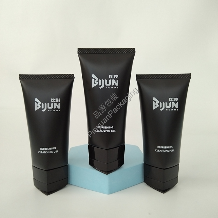 D45 120g Cleansing Gel Black PE Cosmetic Tube with Pentagonal Flip-top Cap