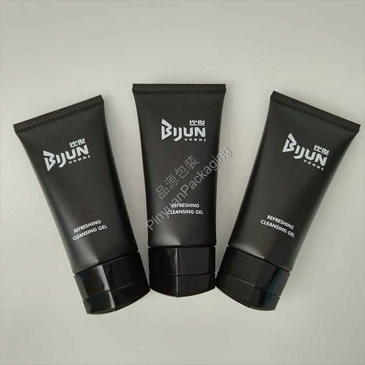 D45 120g Cleansing Gel Black PE Cosmetic Tube with Pentagonal Flip-top Cap
