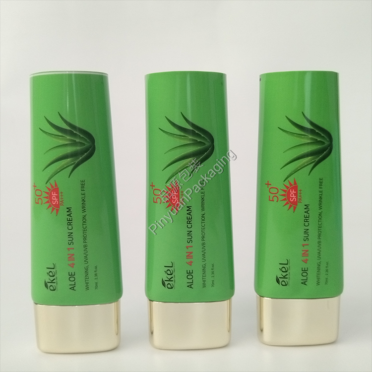 D40 70ml Sun Cream ABL Cosmetic Tube with Oval Gold-plated Screw Cap