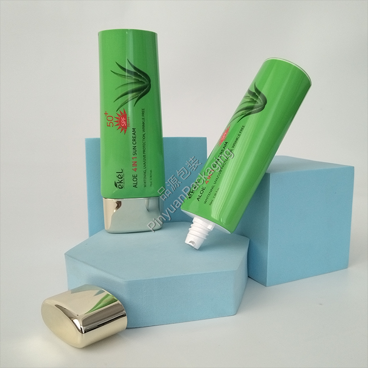 D40 70ml Sun Cream ABL Cosmetic Tube with Oval Gold-plated Screw Cap