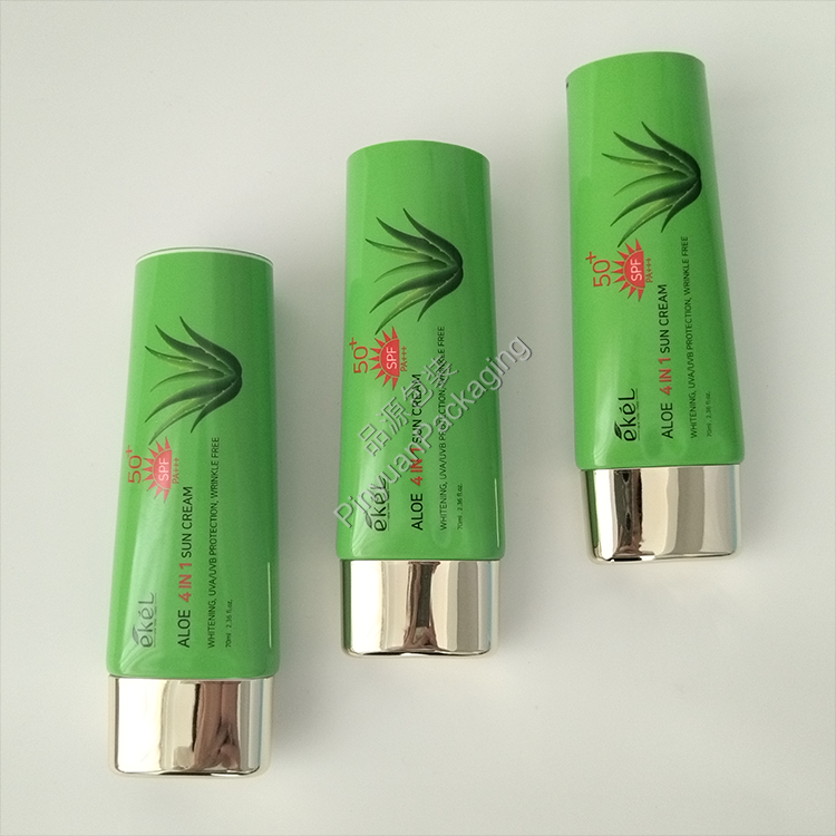 D40 70ml Sun Cream ABL Cosmetic Tube with Oval Gold-plated Screw Cap