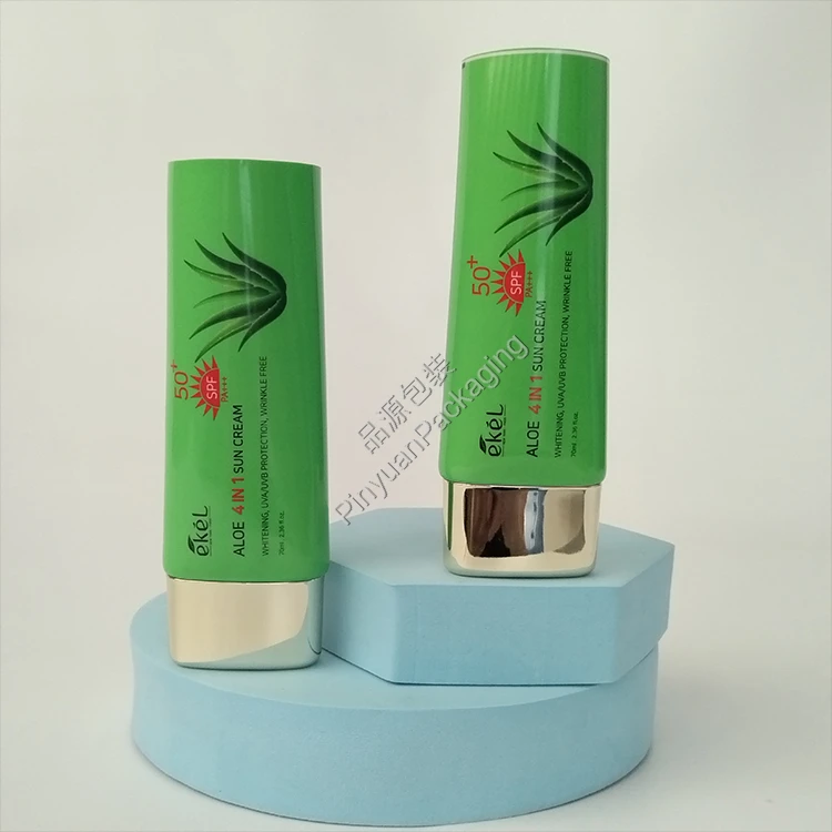 D40 70ml Sun Cream ABL Cosmetic Tube with Oval Gold-plated Screw Cap