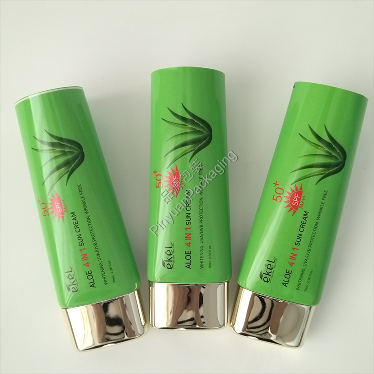 D40 70ml Sun Cream ABL Cosmetic Tube with Oval Gold-plated Screw Cap