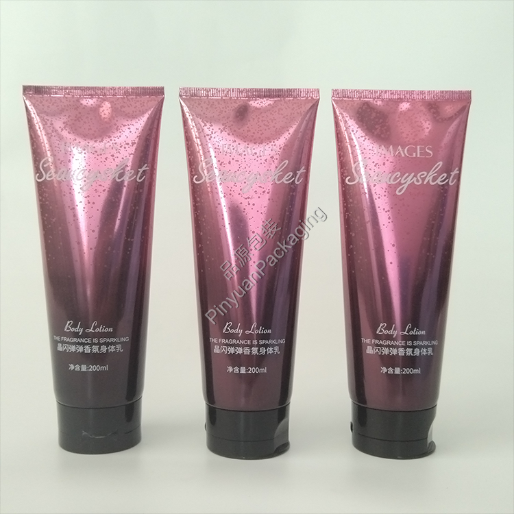 D50 200ml Body Lotion High-gloss ABL Gradient Cosmetic Tube with Black Flip-top Cap