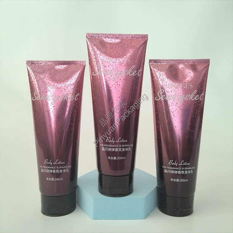 D50 200ml Body Lotion High-gloss ABL Gradient Cosmetic Tube with Black Flip-top Cap