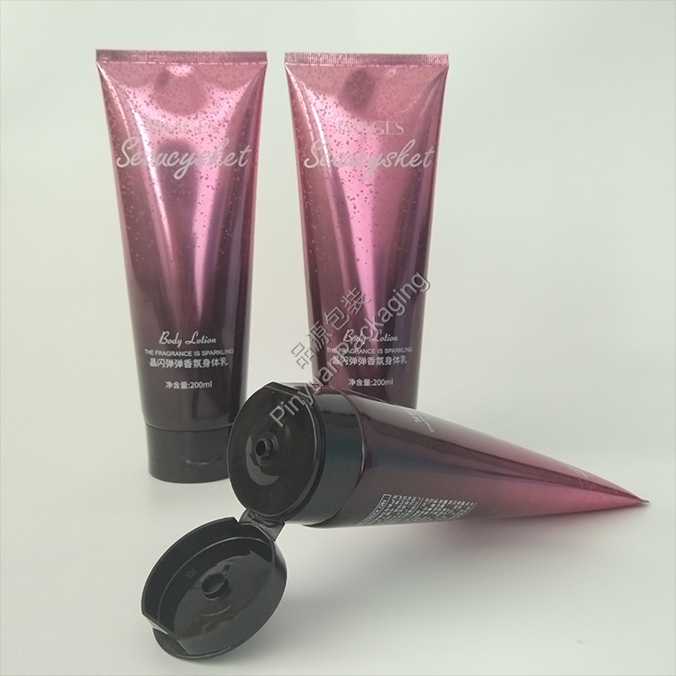 D50 200ml Body Lotion High-gloss ABL Gradient Cosmetic Tube with Black Flip-top Cap