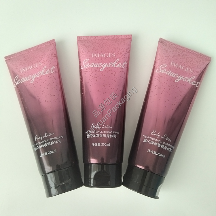 D50 200ml Body Lotion High-gloss ABL Gradient Cosmetic Tube with Black Flip-top Cap