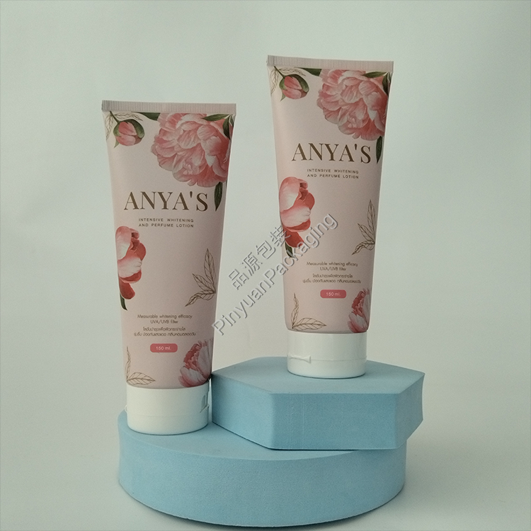 D50 150ml Skincare Perfume Lotion ABL Cosmetic Tube with White Flip-top Cap