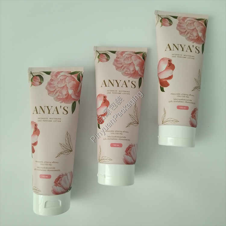 D50 150ml Skincare Perfume Lotion ABL Cosmetic Tube with White Flip-top Cap