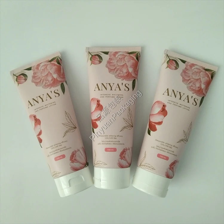 D50 150ml Skincare Perfume Lotion ABL Cosmetic Tube with White Flip-top Cap