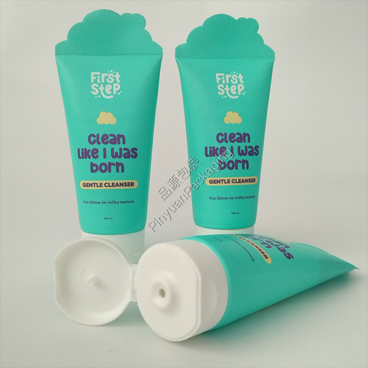 D40 100ml Facial Cleanser PBL Cosmetic Tube with Curved Flip-top Cap