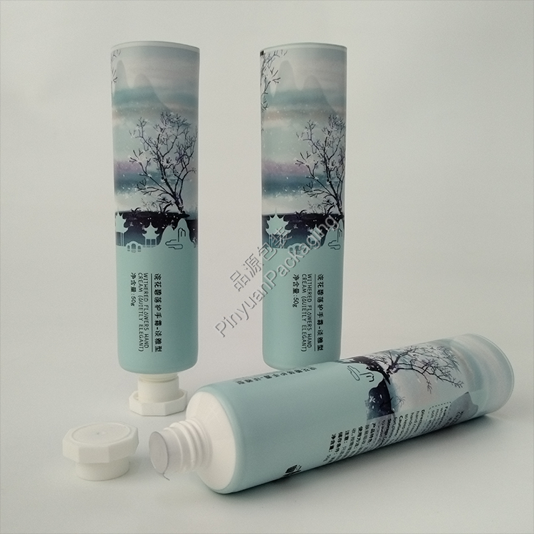 D30 50g Flowers Hand Cream ABL Cosmetic Tube with Octagonal Screw Cap