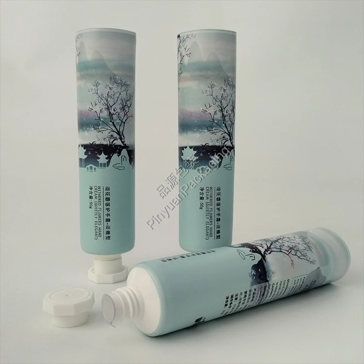 D30 50g Flowers Hand Cream ABL Cosmetic Tube with Octagonal Screw Cap