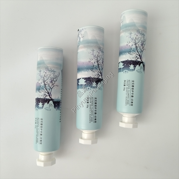 D30 50g Flowers Hand Cream ABL Cosmetic Tube with Octagonal Screw Cap