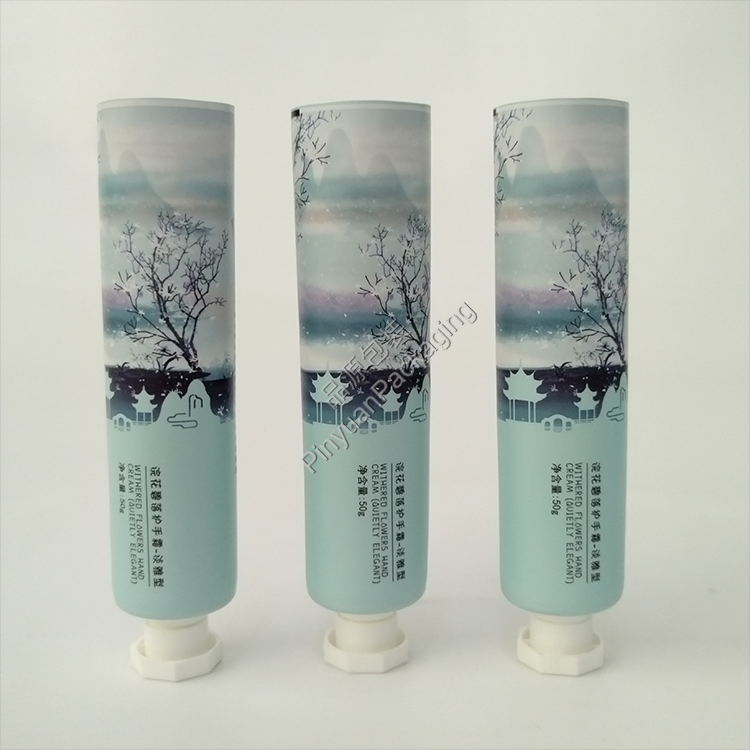 D30 50g Flowers Hand Cream ABL Cosmetic Tube with Octagonal Screw Cap