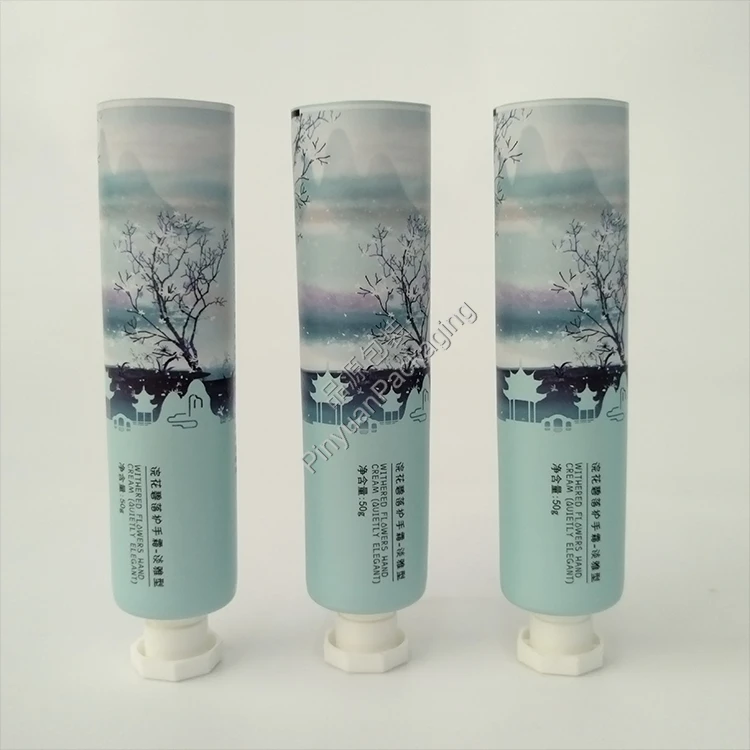 D30 50g Flowers Hand Cream ABL Cosmetic Tube with Octagonal Screw Cap