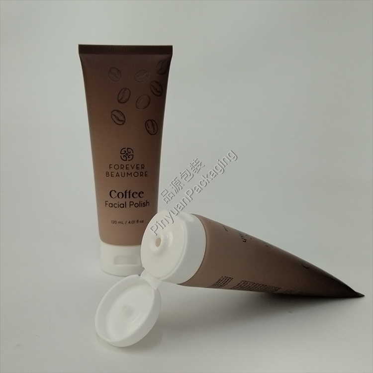 D40 120ml Facial Polish Lotion PE Cosmetic Tube with White Flip-top Cap