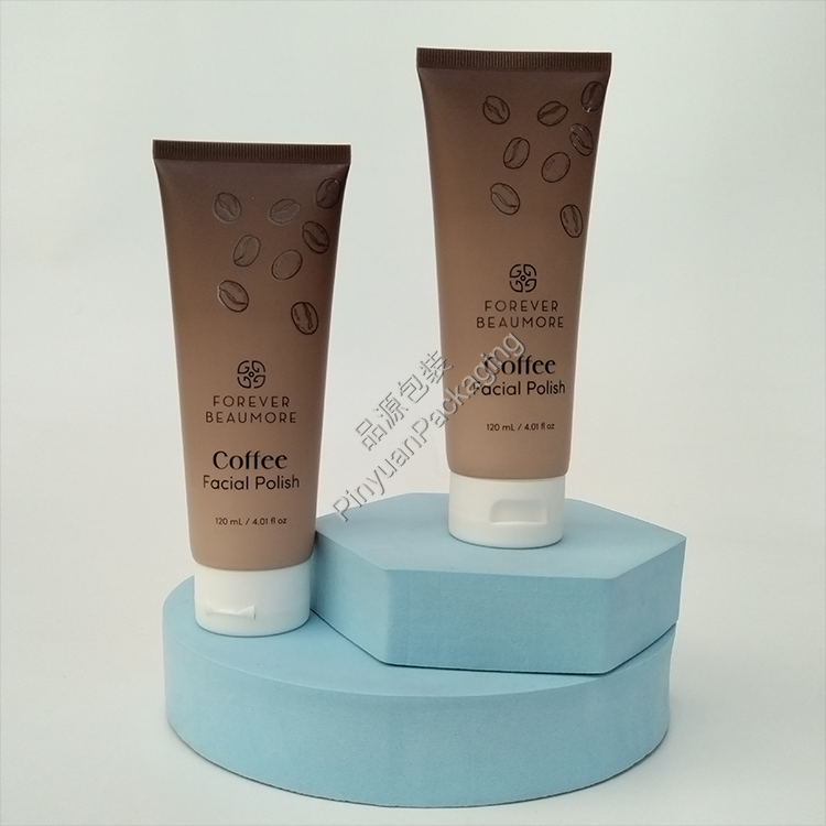 D40 120ml Facial Polish Lotion PE Cosmetic Tube with White Flip-top Cap