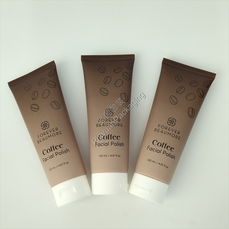 D40 120ml Facial Polish Lotion PE Cosmetic Tube with White Flip-top Cap