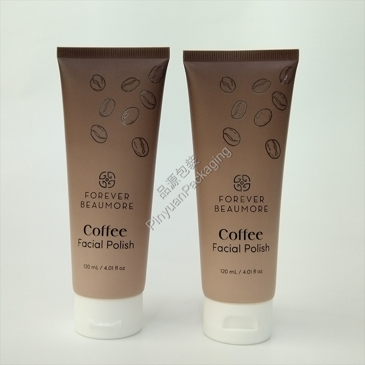 D40 120ml Facial Polish Lotion PE Cosmetic Tube with White Flip-top Cap