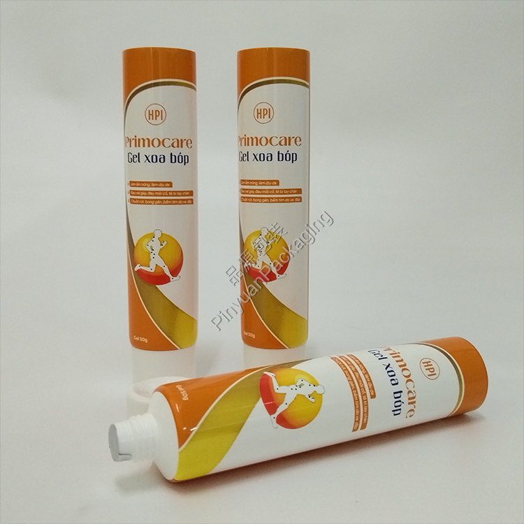 D30 50g Massage Gel for Muscle Relief PE Cosmetic Tube with White Screw Cap