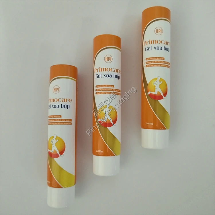 D30 50g Massage Gel for Muscle Relief PE Cosmetic Tube with White Screw Cap
