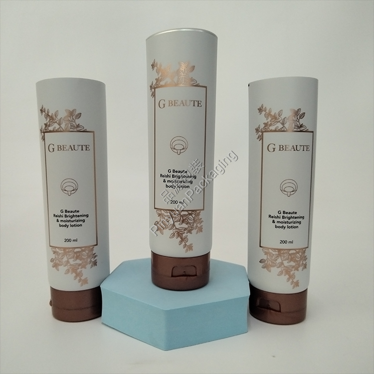 D50 200ml Body Lotion Cream ABL Cosmetic Tube with Brown Flip-top Cap