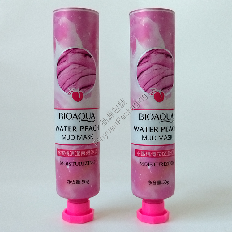 D30 50g Water Peach Mud Mask ABL Cosmetic Tube with Pink Octagonal Screw Cap