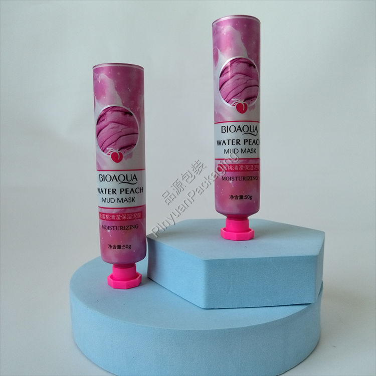 D30 50g Water Peach Mud Mask ABL Cosmetic Tube with Pink Octagonal Screw Cap