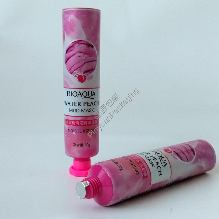 D30 50g Water Peach Mud Mask ABL Cosmetic Tube with Pink Octagonal Screw Cap