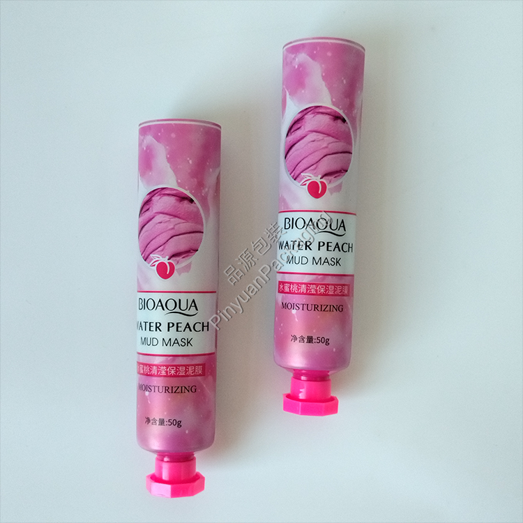 D30 50g Water Peach Mud Mask ABL Cosmetic Tube with Pink Octagonal Screw Cap
