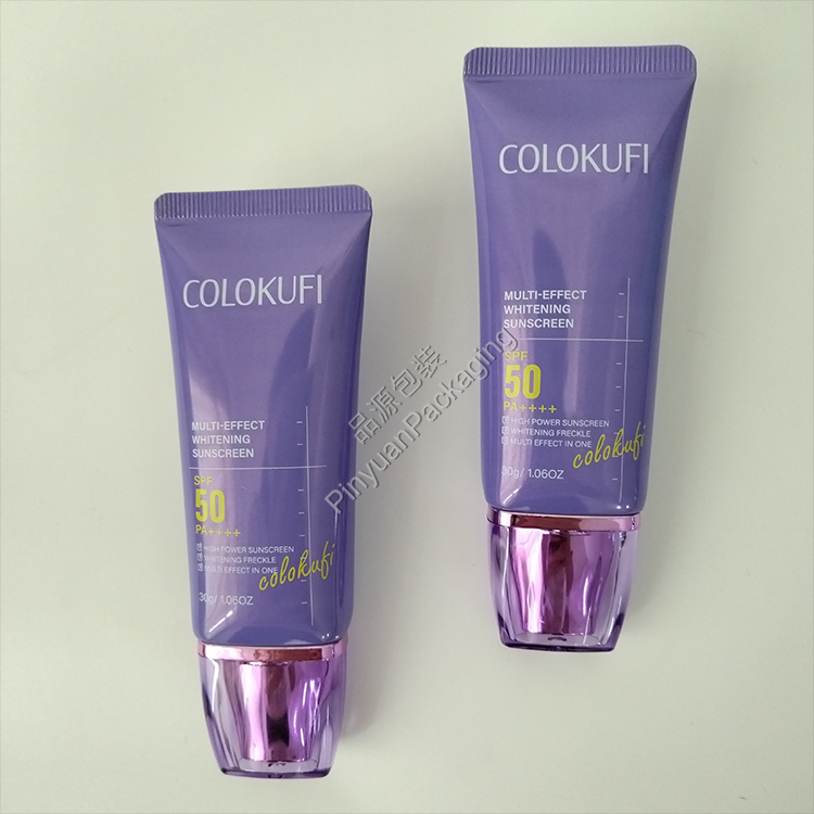 D30 30ml Sunscreen Cream High-gloss ABL Cosmetic Tube with Rectangular Flat Cap