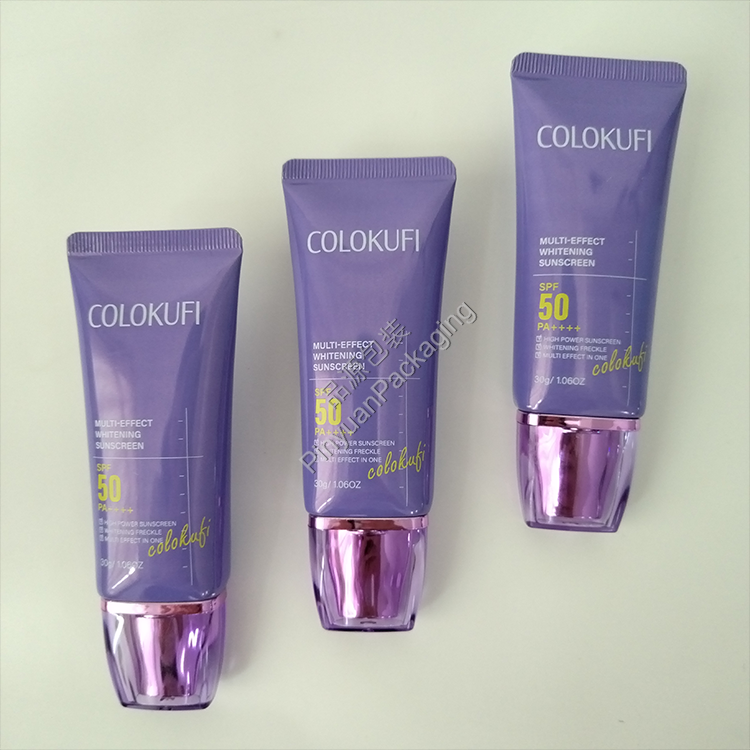 D30 30ml Sunscreen Cream High-gloss ABL Cosmetic Tube with Rectangular Flat Cap