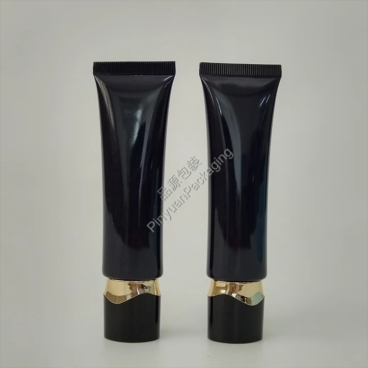 D25 30ml Skincare Lotion Dark Blue PE Cosmetic Tube with Oval Screw Cap