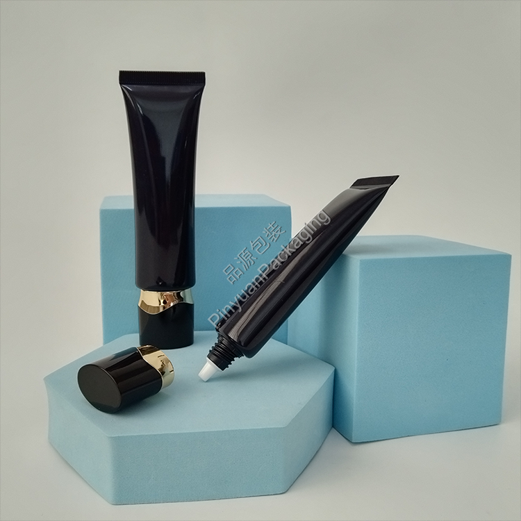 D25 30ml Skincare Lotion Dark Blue PE Cosmetic Tube with Oval Screw Cap