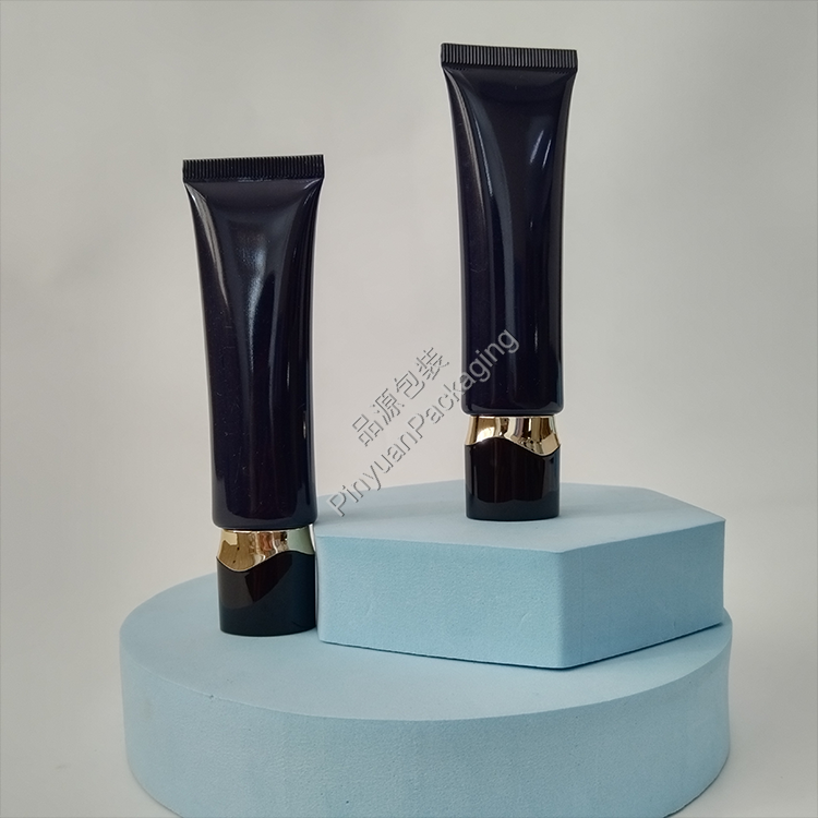 D25 30ml Skincare Lotion Dark Blue PE Cosmetic Tube with Oval Screw Cap
