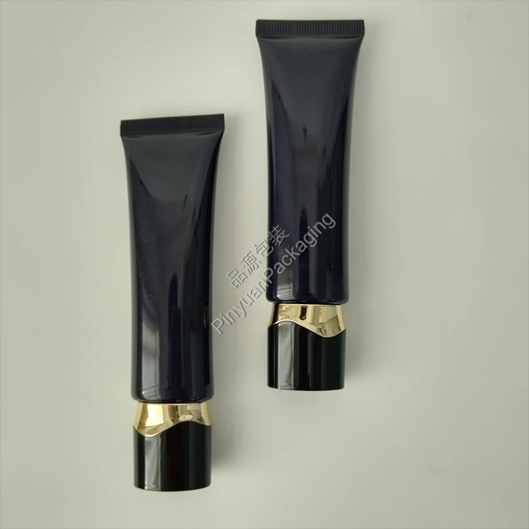 D25 30ml Skincare Lotion Dark Blue PE Cosmetic Tube with Oval Screw Cap
