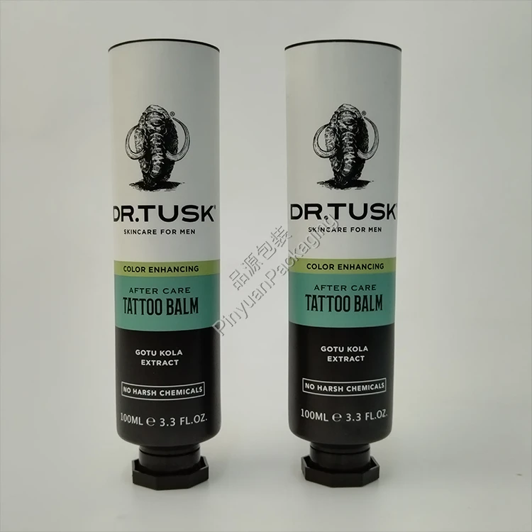 D40 100ml Skincare Tattoo Balm ABL Cosmetic Tube for Men with Black Octagonal Screw Cap