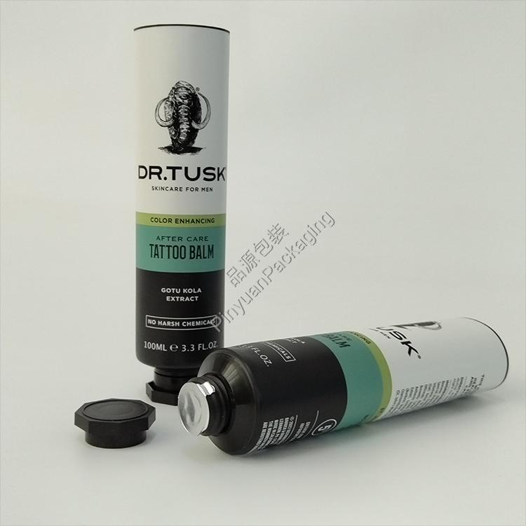 D40 100ml Skincare Tattoo Balm ABL Cosmetic Tube for Men with Black Octagonal Screw Cap