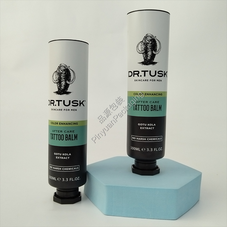 D40 100ml Skincare Tattoo Balm ABL Cosmetic Tube for Men with Black Octagonal Screw Cap