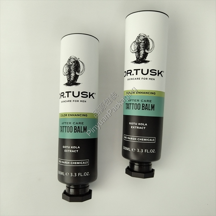 D40 100ml Skincare Tattoo Balm ABL Cosmetic Tube for Men with Black Octagonal Screw Cap