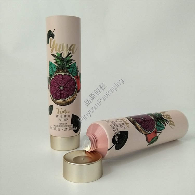 D50 200ml Body Lotion ABL Cosmetic Tube with Gold-plated Screw Cap
