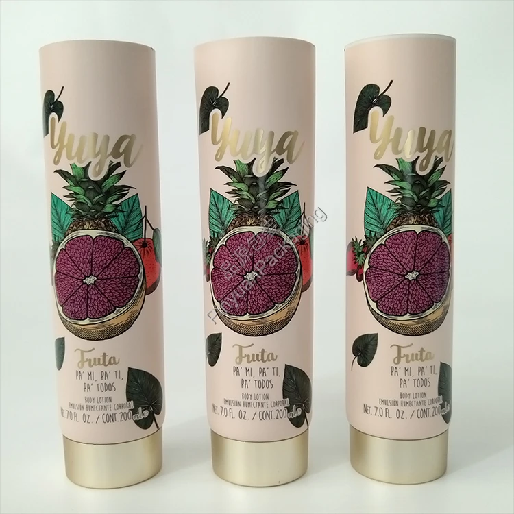 D50 200ml Body Lotion ABL Cosmetic Tube with Gold-plated Screw Cap