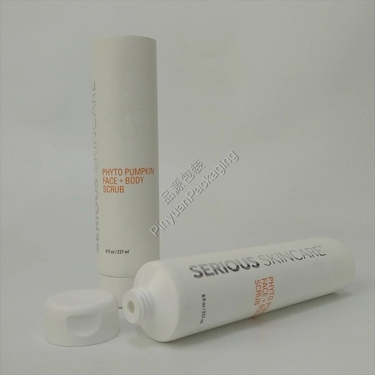 D50 237ml Face+Body Scrub Cream PE (Soft Touch Effect) Cosmetic Tube with Flip-top Cap