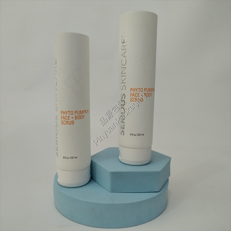 D50 237ml Face+Body Scrub Cream PE (Soft Touch Effect) Cosmetic Tube with Flip-top Cap