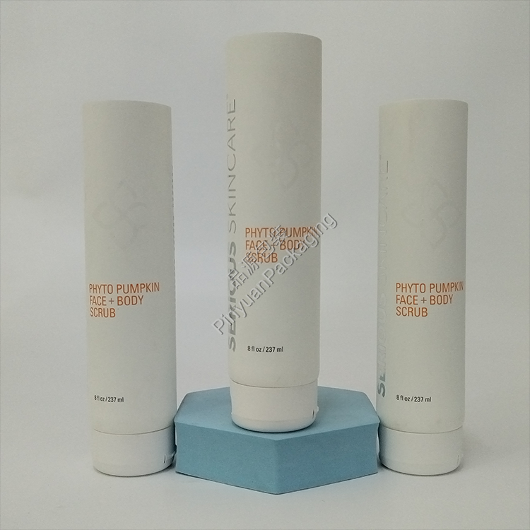 D50 237ml Face+Body Scrub Cream PE (Soft Touch Effect) Cosmetic Tube with Flip-top Cap
